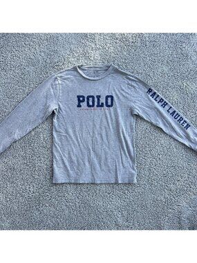 Polo Ralph Lauren Shirt Boys Medium 10-12 Casual Crew Neck Graphic Print